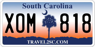 SC license plate XOM818