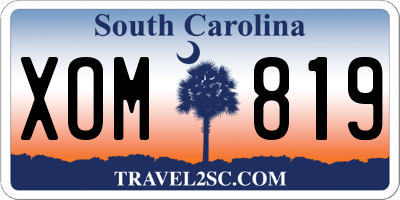 SC license plate XOM819