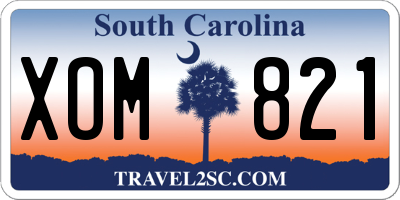SC license plate XOM821