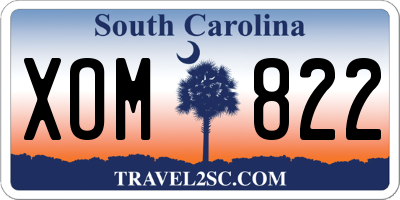 SC license plate XOM822