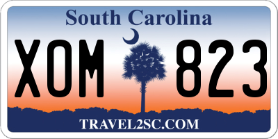 SC license plate XOM823