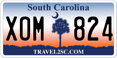 SC license plate XOM824