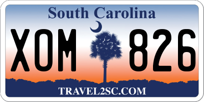 SC license plate XOM826