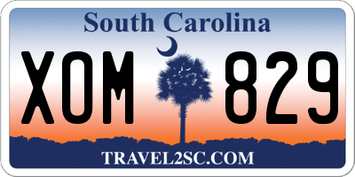 SC license plate XOM829
