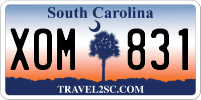 SC license plate XOM831