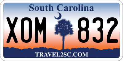 SC license plate XOM832