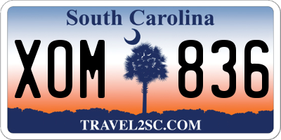 SC license plate XOM836
