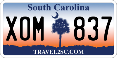 SC license plate XOM837