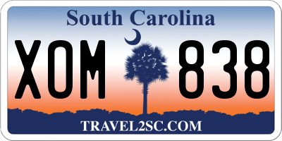 SC license plate XOM838