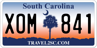 SC license plate XOM841