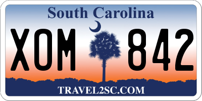 SC license plate XOM842
