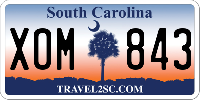 SC license plate XOM843