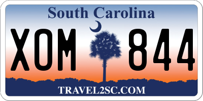 SC license plate XOM844