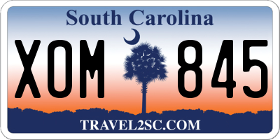 SC license plate XOM845