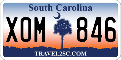 SC license plate XOM846