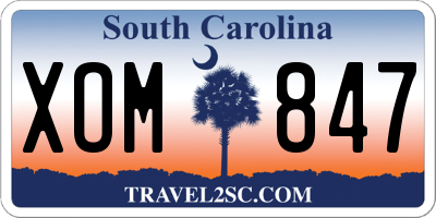 SC license plate XOM847