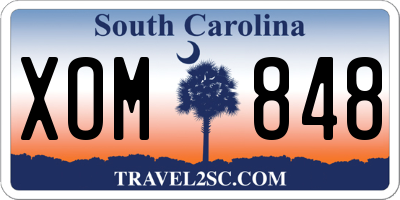 SC license plate XOM848