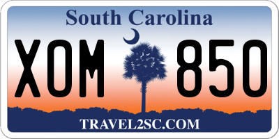 SC license plate XOM850