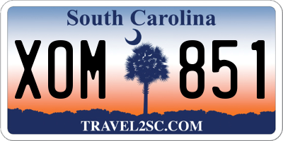 SC license plate XOM851