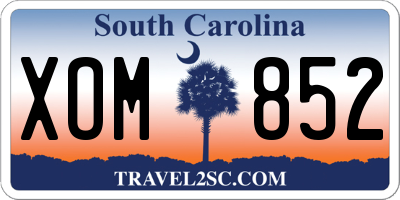 SC license plate XOM852