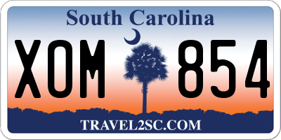SC license plate XOM854