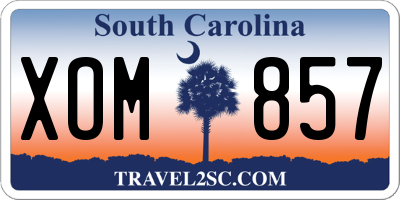 SC license plate XOM857