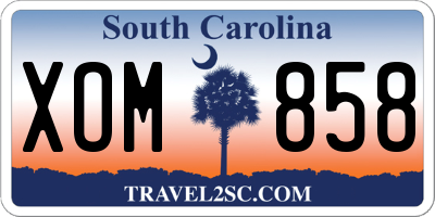 SC license plate XOM858