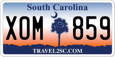 SC license plate XOM859