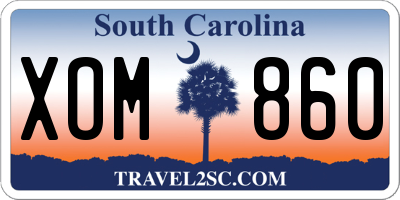 SC license plate XOM860