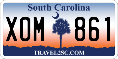 SC license plate XOM861