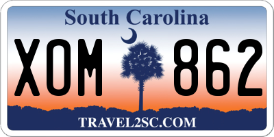 SC license plate XOM862