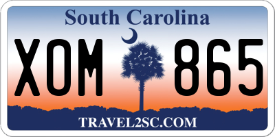 SC license plate XOM865