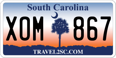 SC license plate XOM867