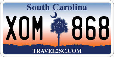 SC license plate XOM868