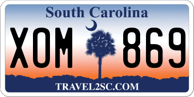 SC license plate XOM869