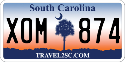 SC license plate XOM874