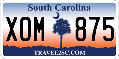 SC license plate XOM875