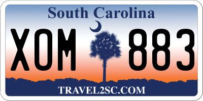 SC license plate XOM883