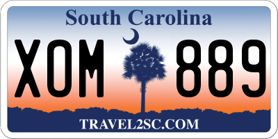 SC license plate XOM889