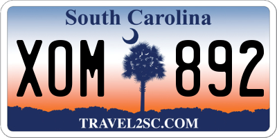 SC license plate XOM892