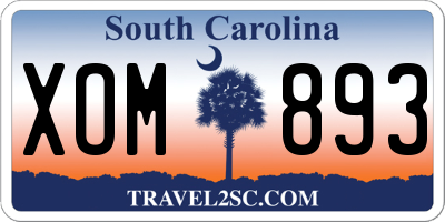 SC license plate XOM893