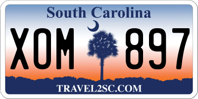 SC license plate XOM897