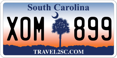 SC license plate XOM899