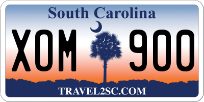 SC license plate XOM900