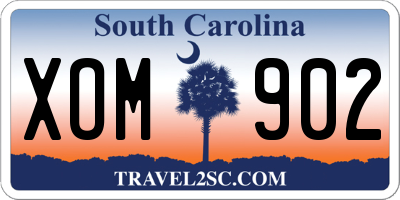 SC license plate XOM902