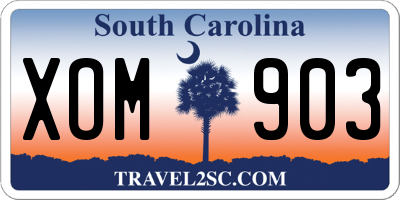 SC license plate XOM903