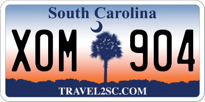 SC license plate XOM904