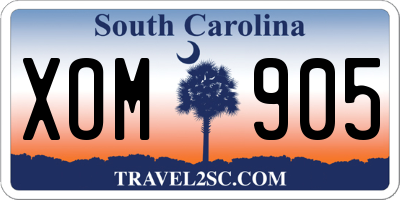 SC license plate XOM905