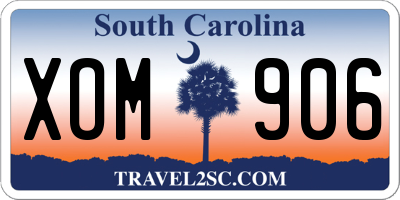 SC license plate XOM906