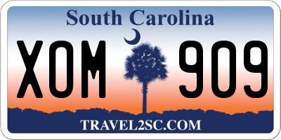 SC license plate XOM909